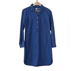 Old Navy Blue Chambray Shirt Dress